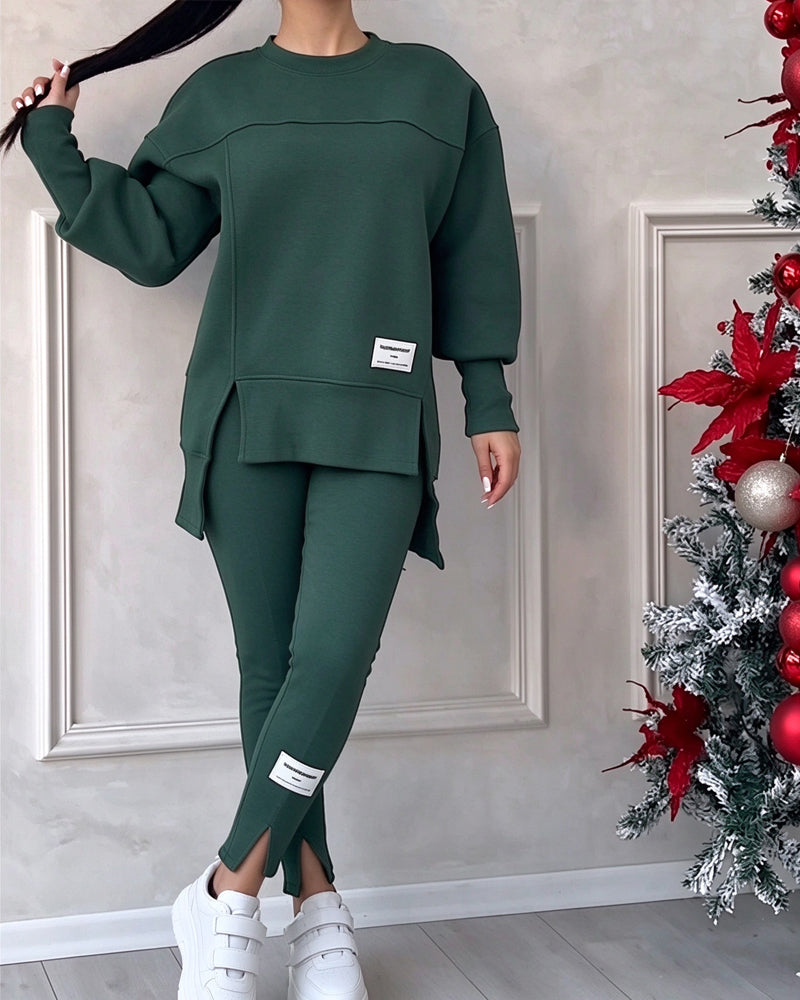 Ensemble Sweatshirt Imprimé Et Pantalon De Jogging