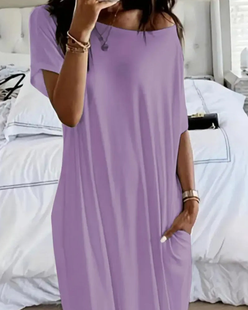 Robe Unie Longue Décontractée