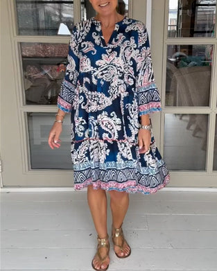 Robe à imprimé cachemire et encolure en V