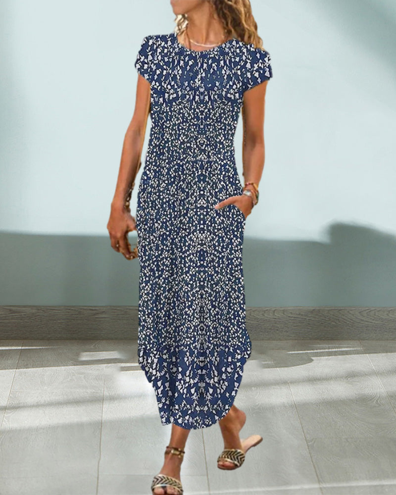 Robe imprimée à col rond