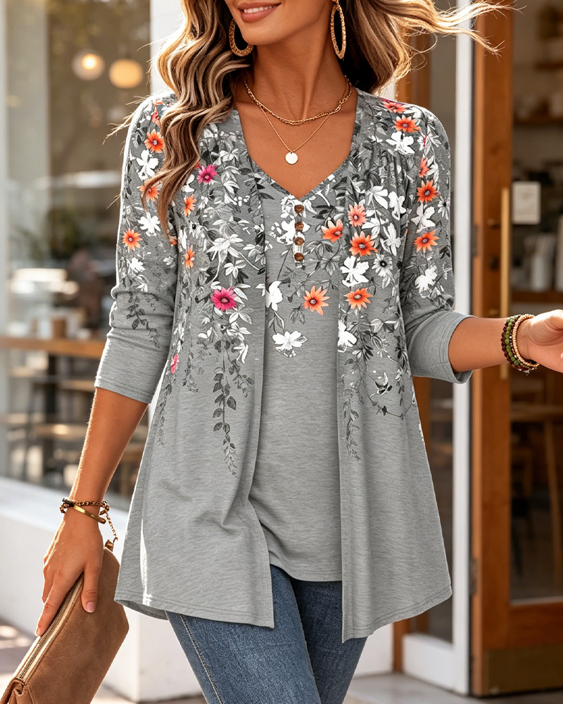 Blouse Décontractée Manches Longues