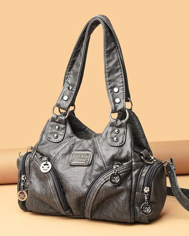 Sac à main messenger en cuir souple vintage