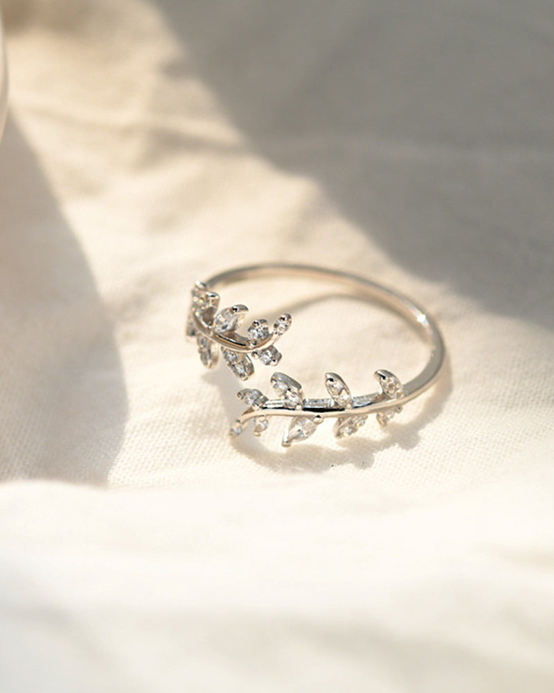 Bagues pour femmes, anneau de feuille d'extérieur à la mode