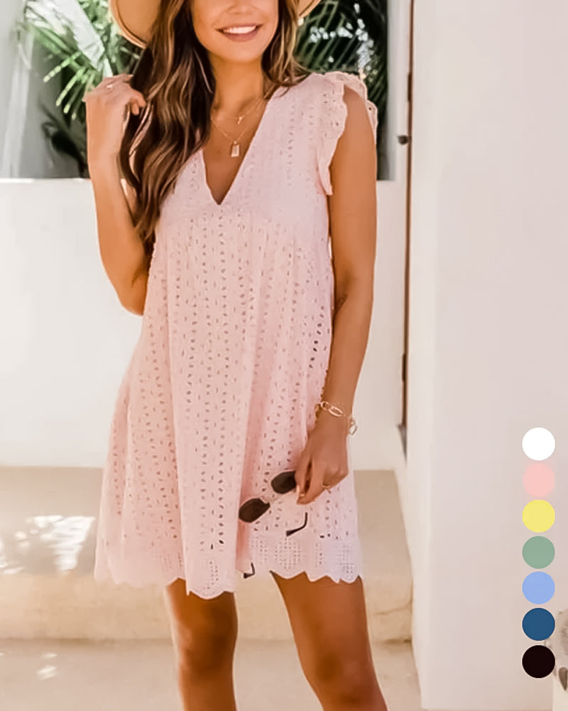 Robe en dentelle au-dessus du genou