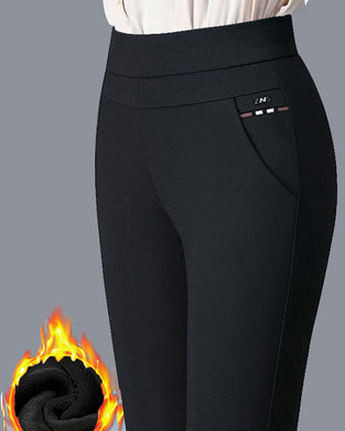 Pantalon taille haute décontracté avec poches