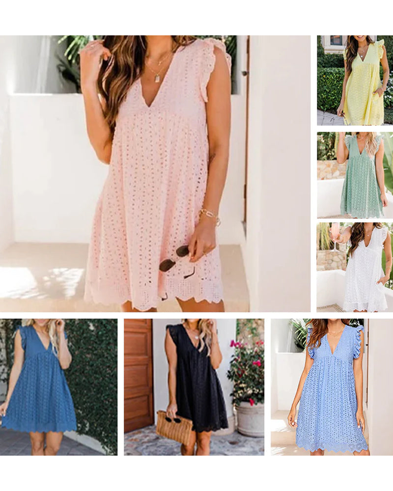 Robe en dentelle au-dessus du genou