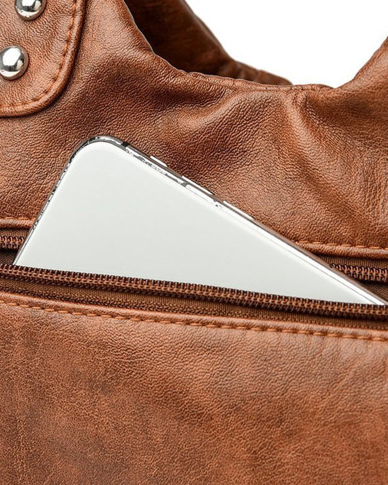 Sac à main messenger en cuir souple vintage