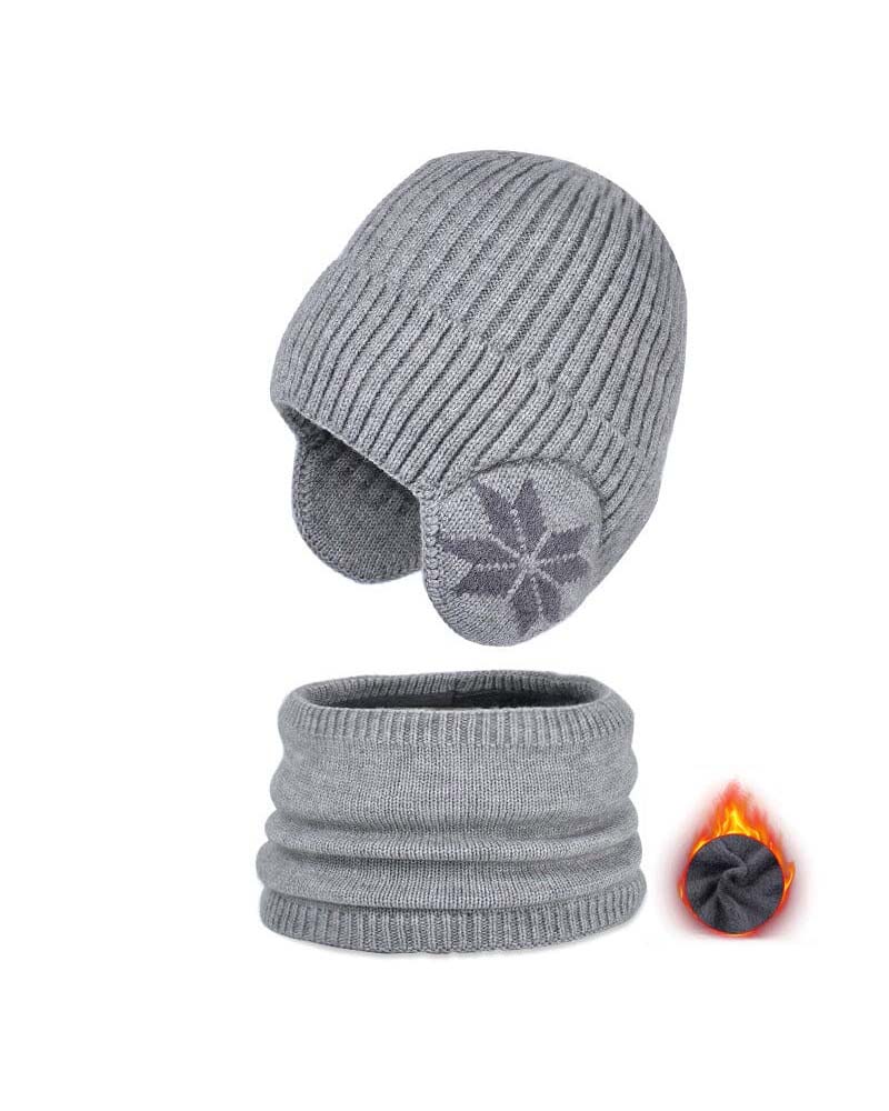 Bonnet d'hiver, ensemble d'écharpe, bonnet en tricot chaud