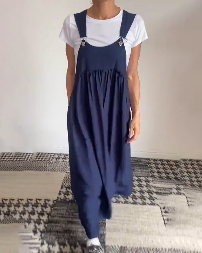 Robe décontractée couleur unie à bretelles
