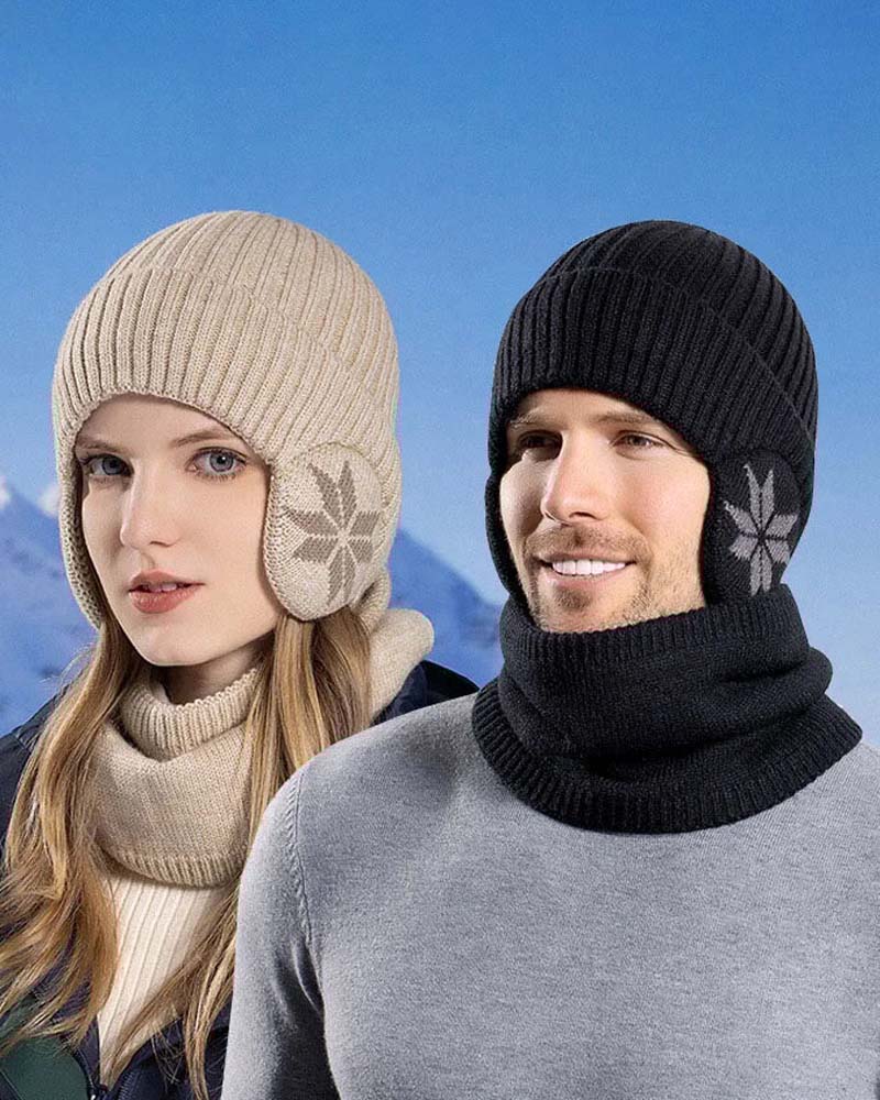 Bonnet d'hiver, ensemble d'écharpe, bonnet en tricot chaud