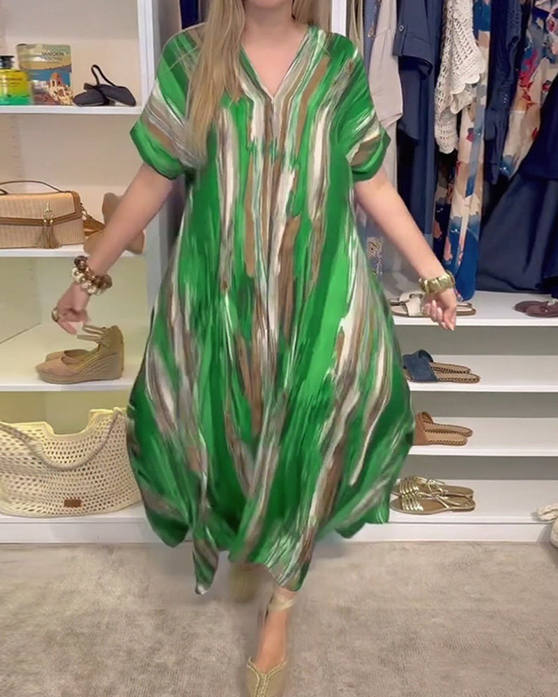 Robe décontractée ample à col en V