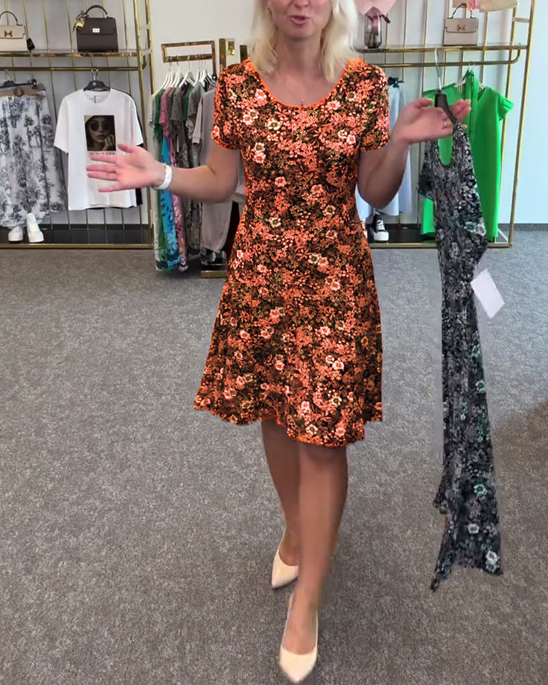 Robe Élégante Taille Fine Imprimée