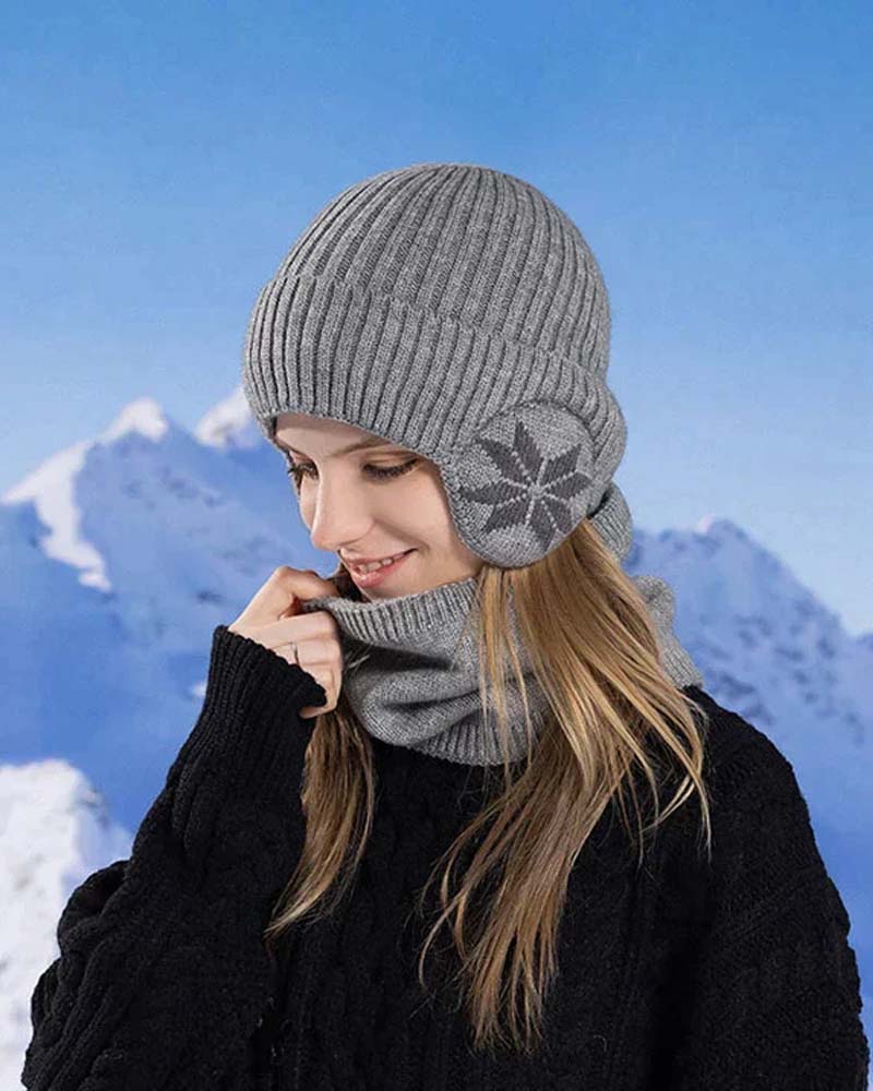 Bonnet d'hiver, ensemble d'écharpe, bonnet en tricot chaud