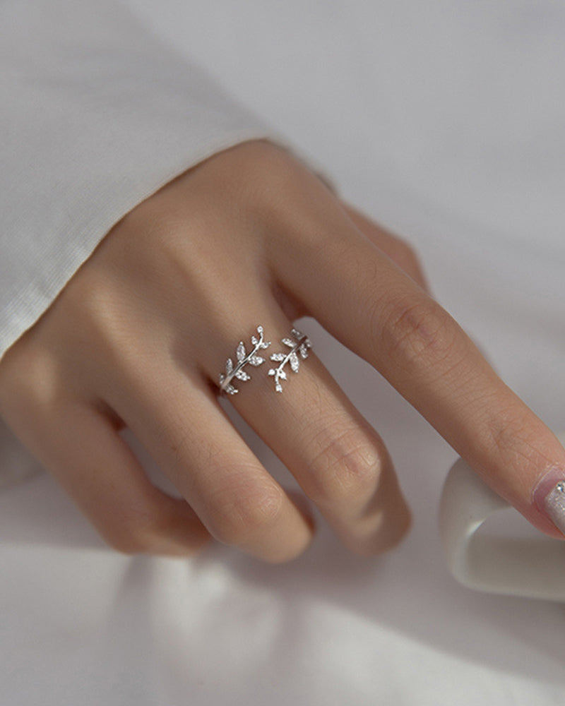 Bagues pour femmes, anneau de feuille d'extérieur à la mode