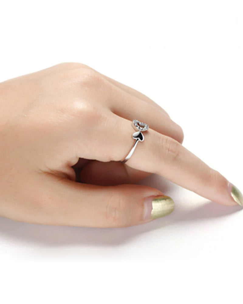 Bague découpe double coeur