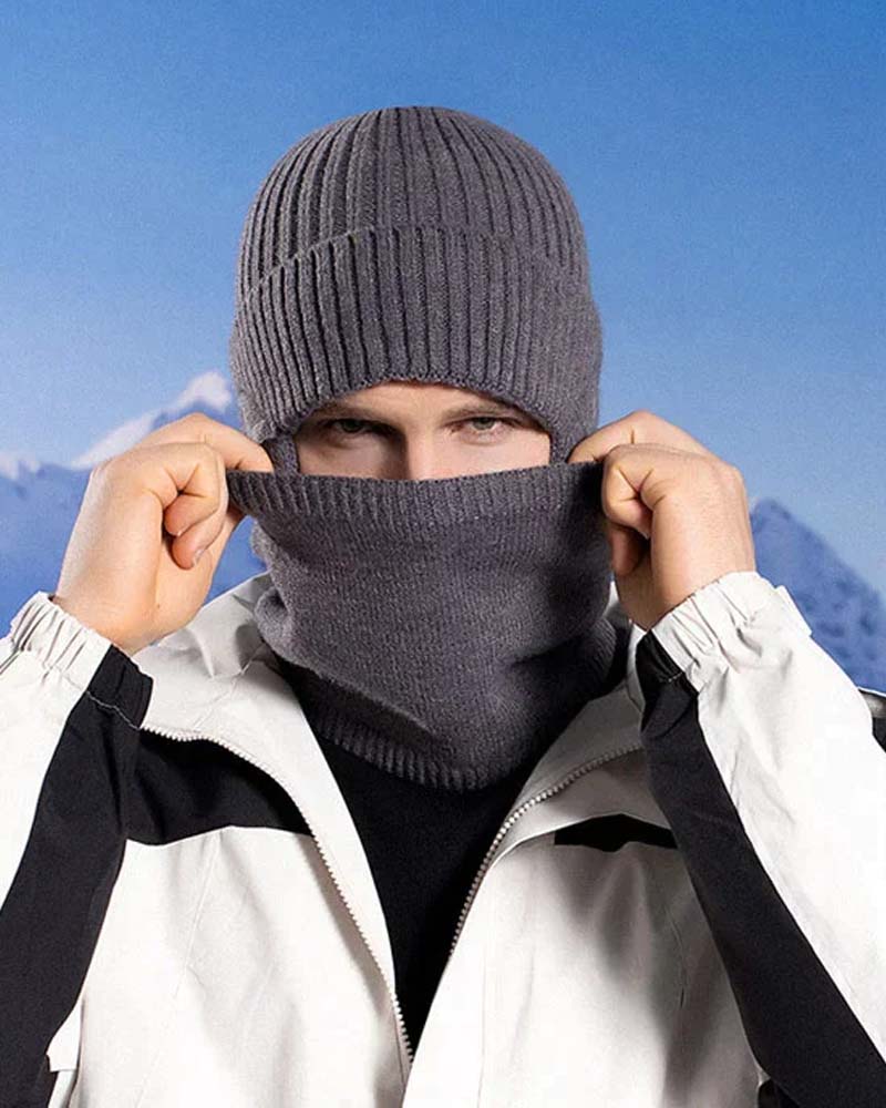 Bonnet d'hiver, ensemble d'écharpe, bonnet en tricot chaud