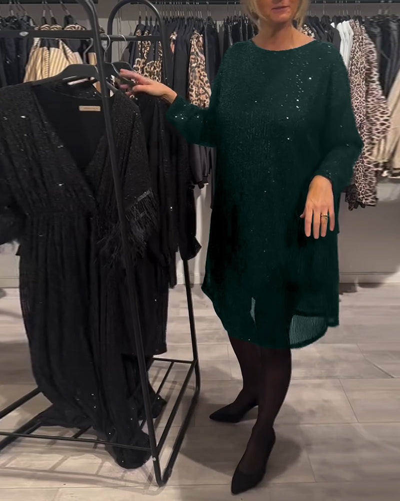 Robe Élégante Dos Nu À Bretelles Et Paillettes