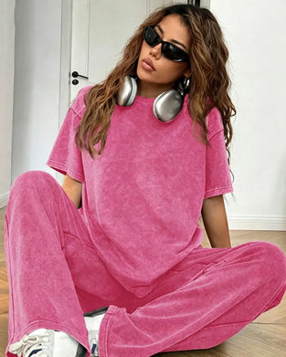 Ensemble Distressé Manche Courte Décontracté