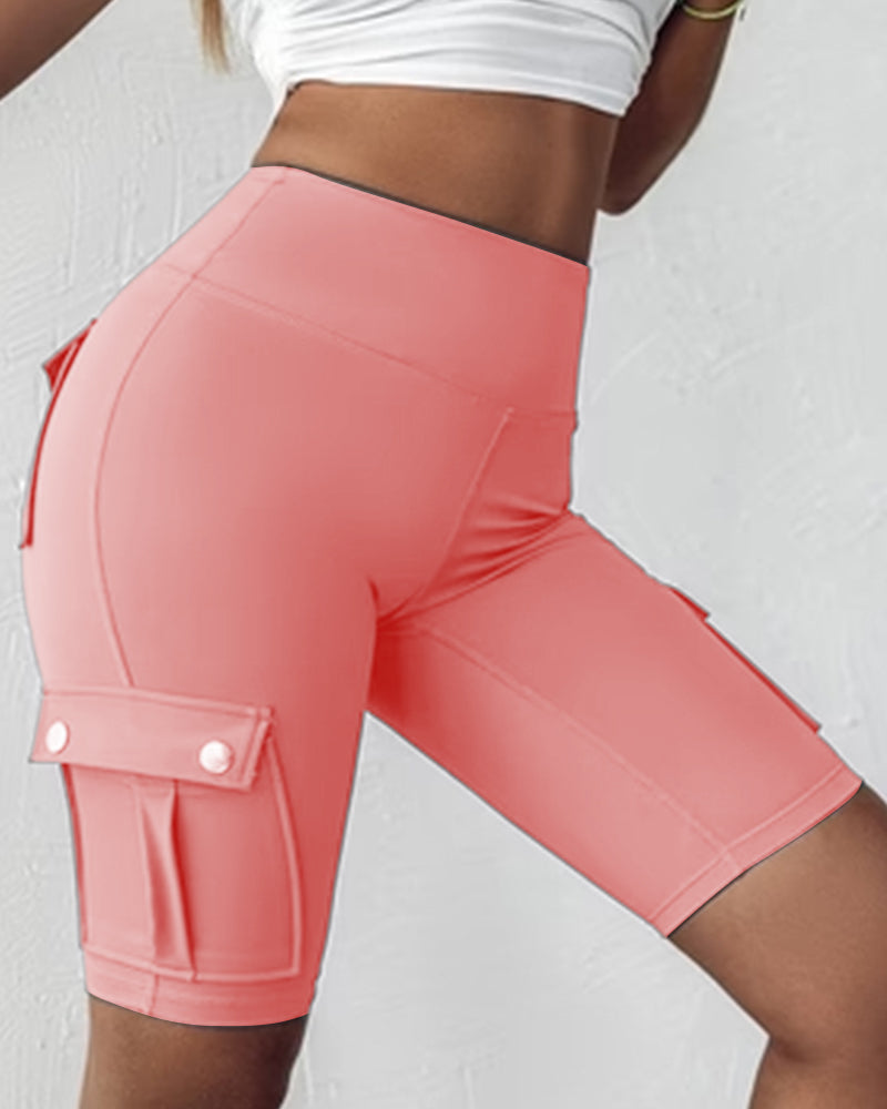 Short taille haute avec poches