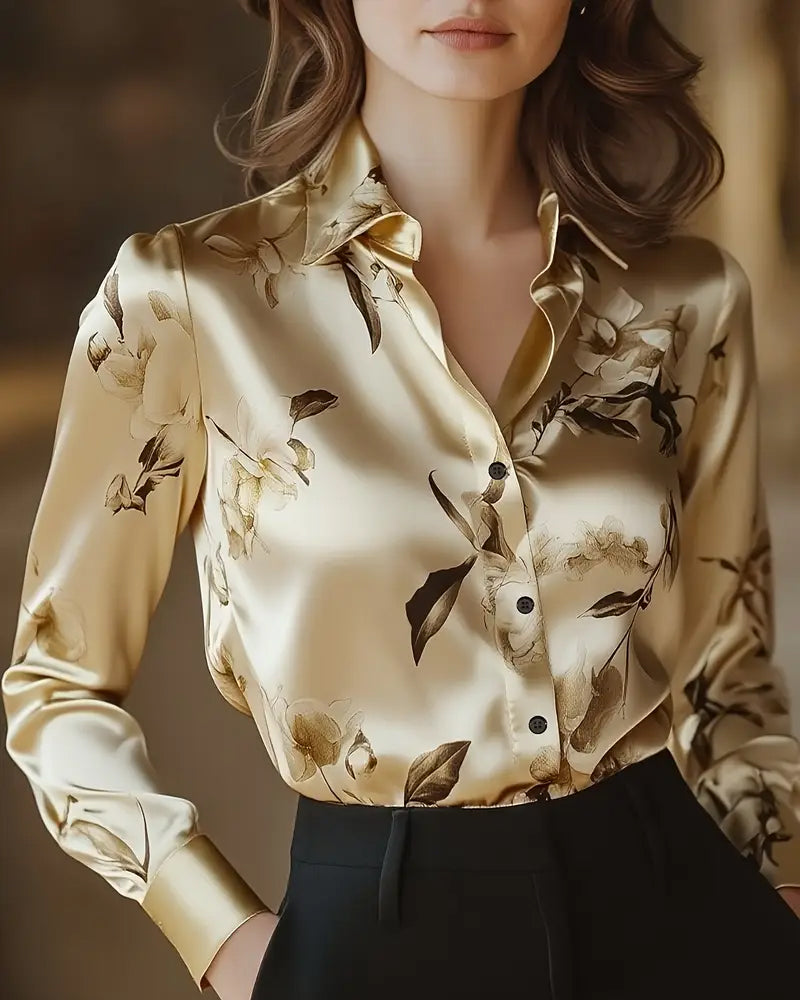 Chemise Style Rétro Imprimé Floral