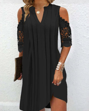 Robe de soirée élégante avec des manches en dentelle