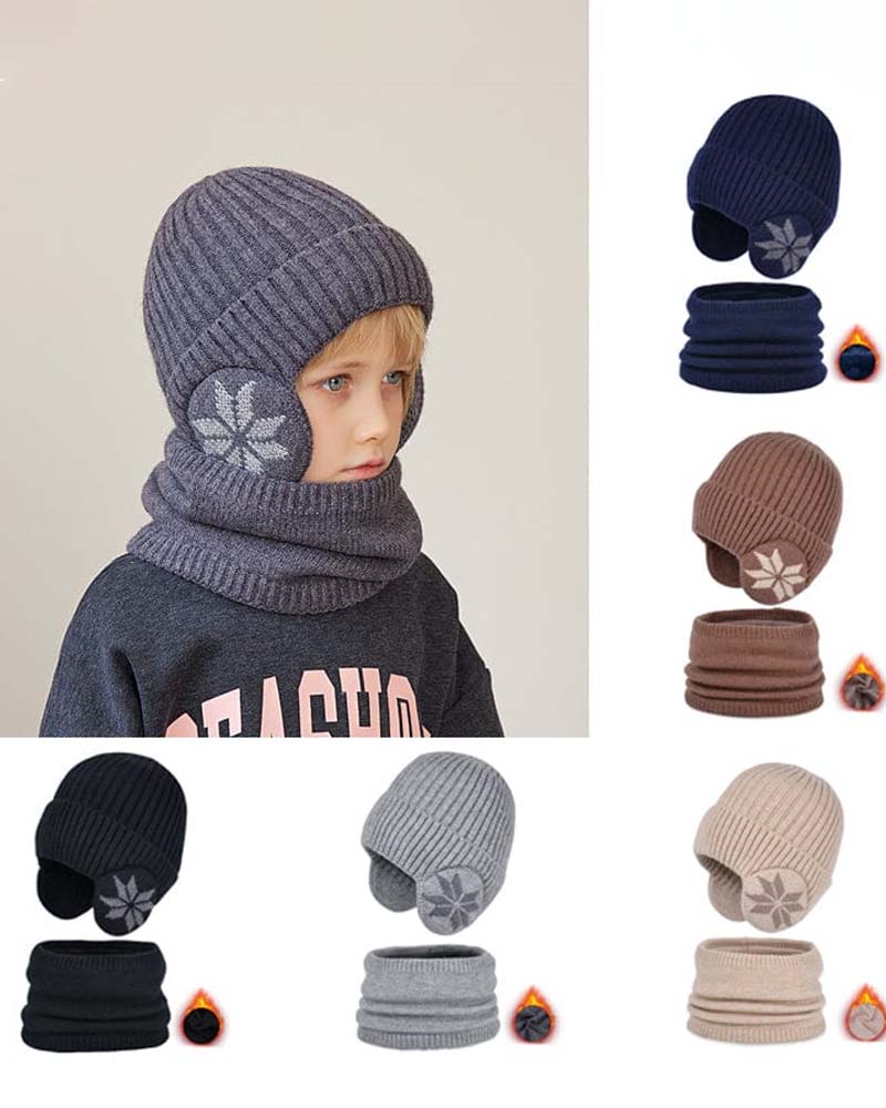Bonnet d'hiver, ensemble d'écharpe, bonnet en tricot chaud