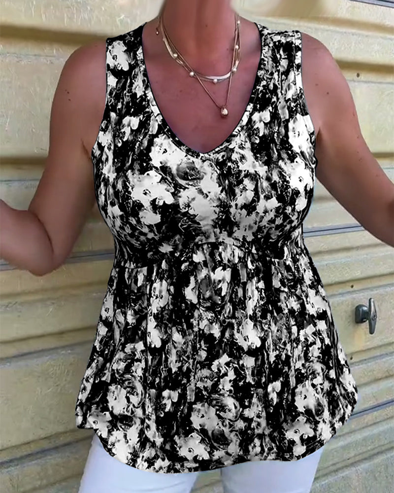 Débardeur Sexy Imprimé Sans Manches