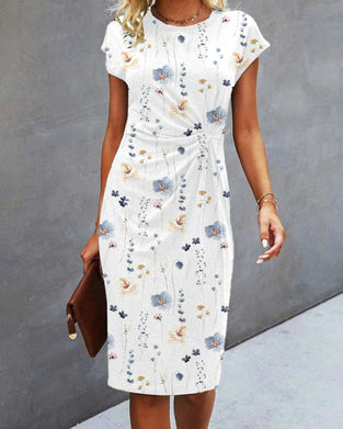 Robe à imprimé floral et manches courtes