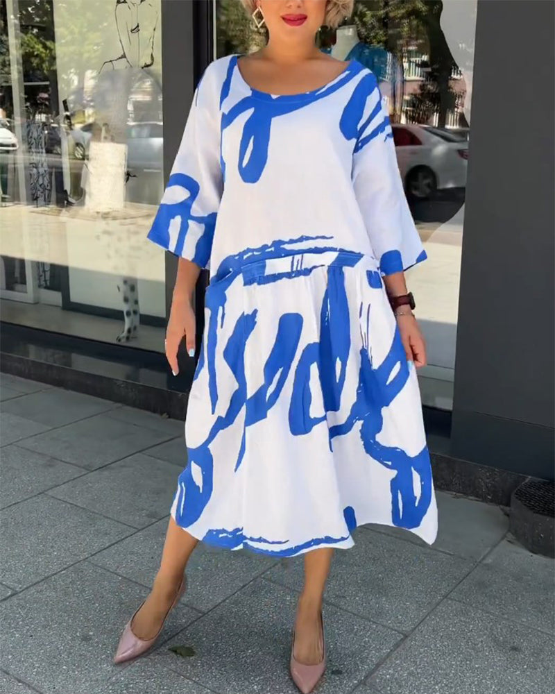 Robe de poche à imprimé mode