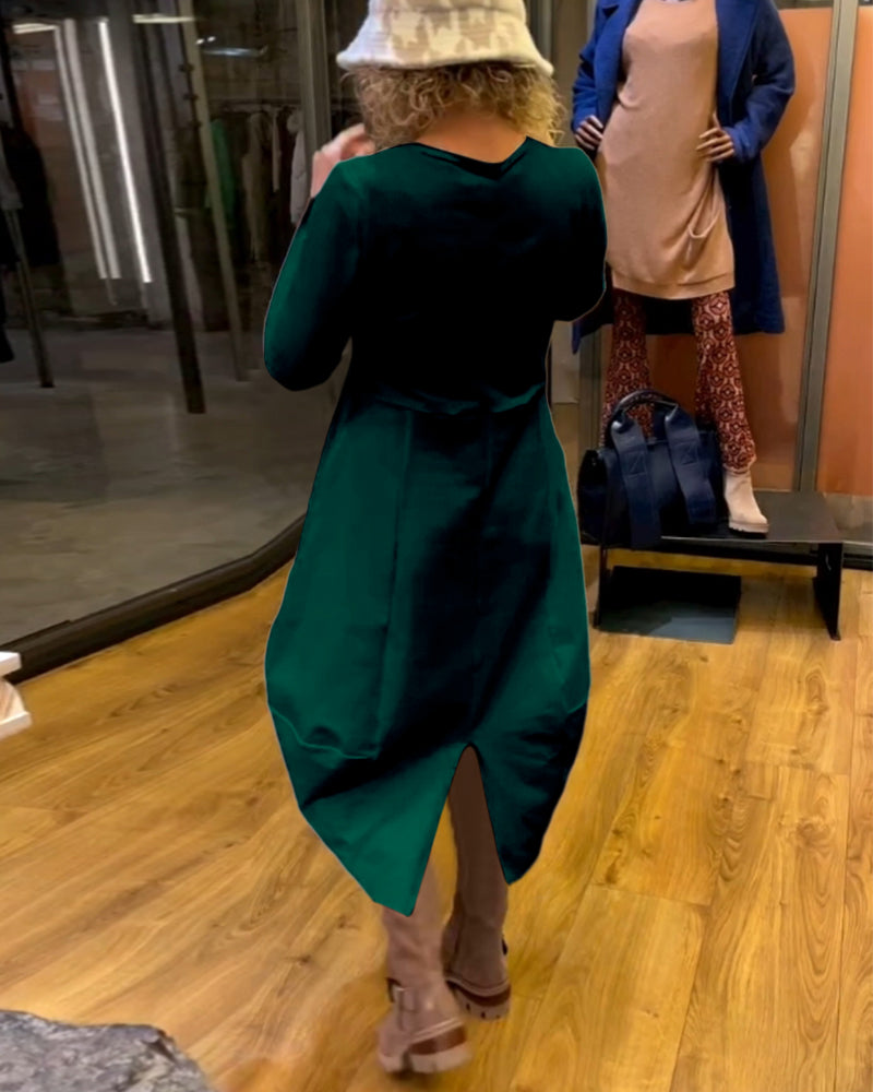 Robe élégante de couleur unie