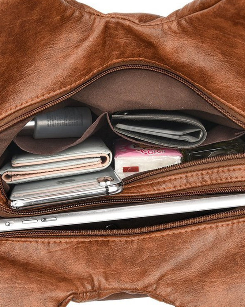 Sac à main messenger en cuir souple vintage