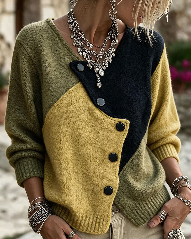 Gilet Irrégulier Bloc De Couleur