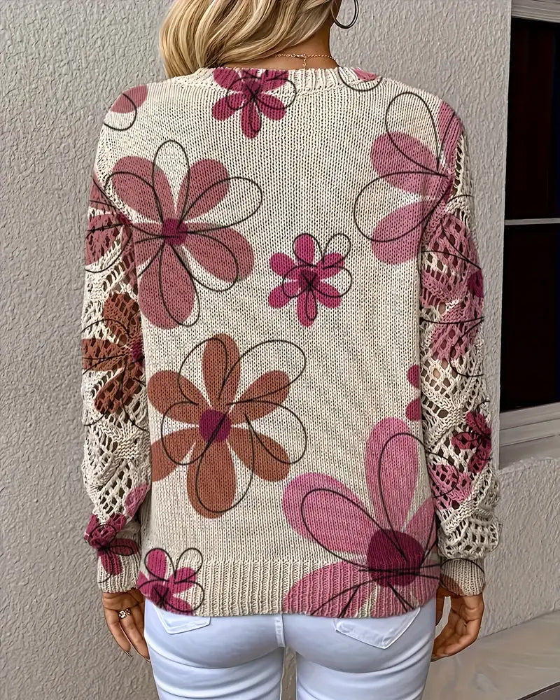 Pull À Col En V Avec Motif Ajouré