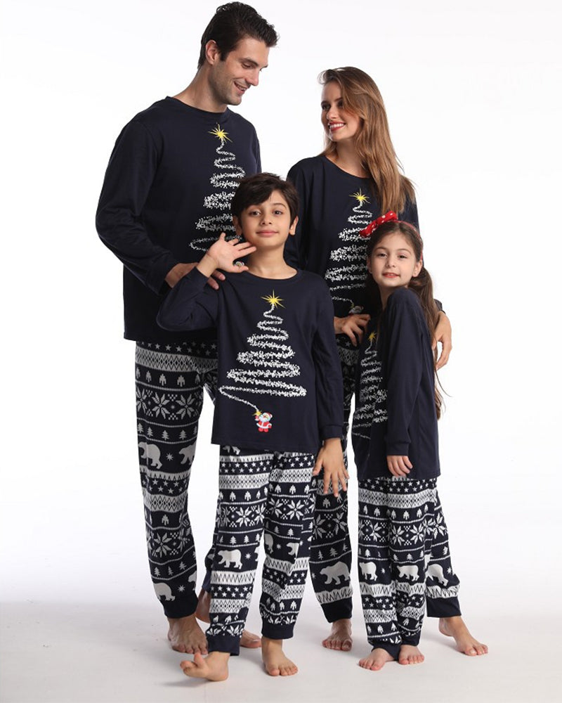 Pyjama familial de Noël à imprimé sapin de Noël