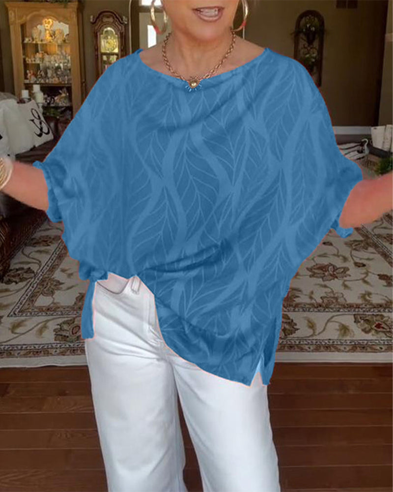 Blouse Col Rond Ample Imprimé