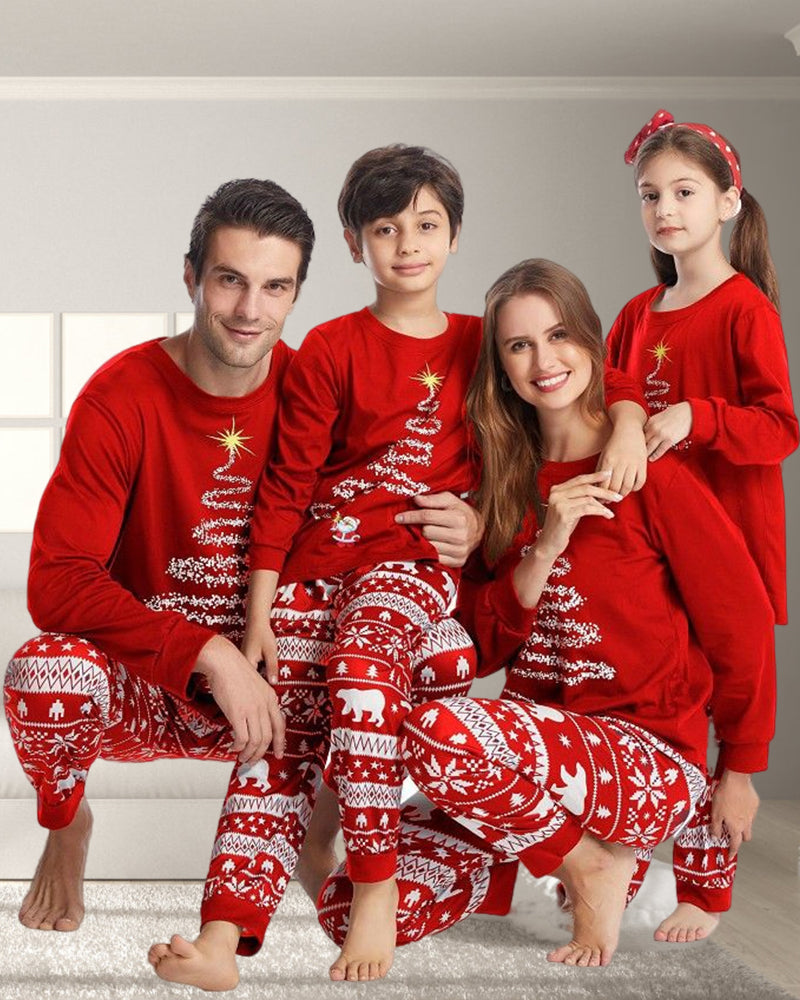 Pyjama familial de Noël à imprimé sapin de Noël