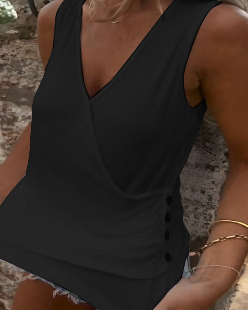 Gilet Polyvalent avec Boutons et Sans Manches