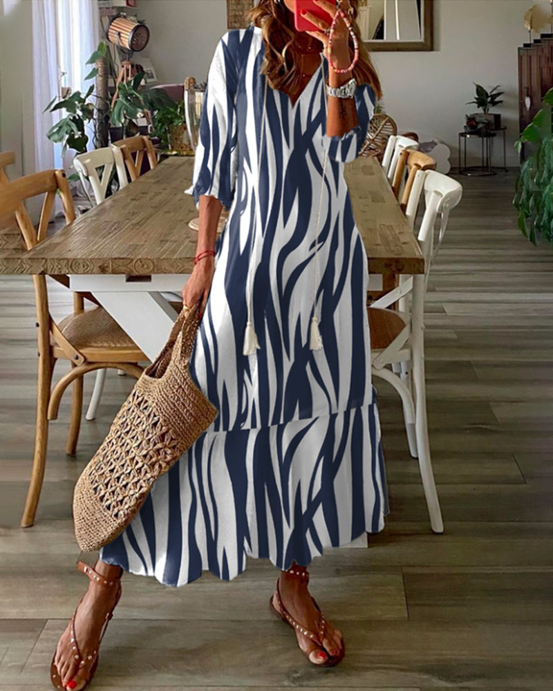 Robe imprimée à col en V