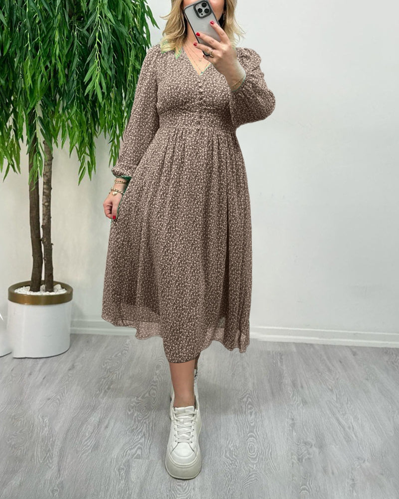 Robe boutonnée élégante imprimée