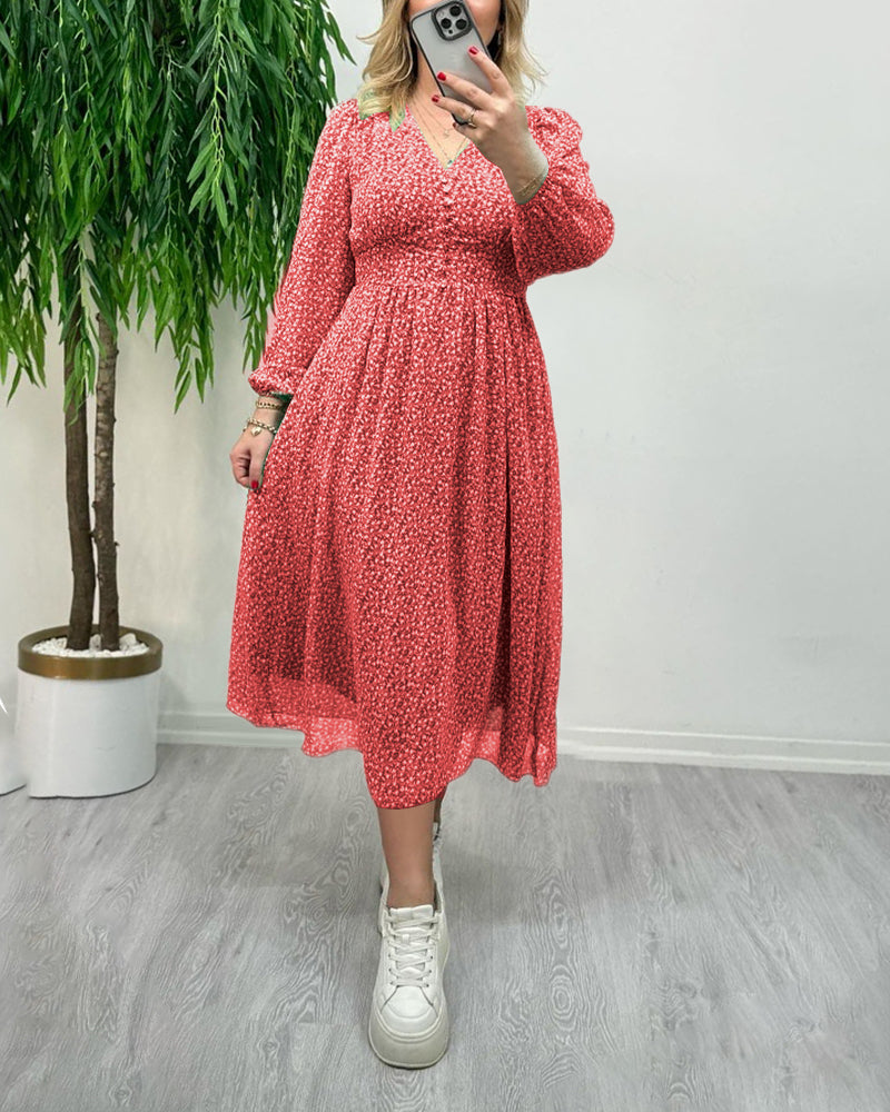 Robe boutonnée élégante imprimée