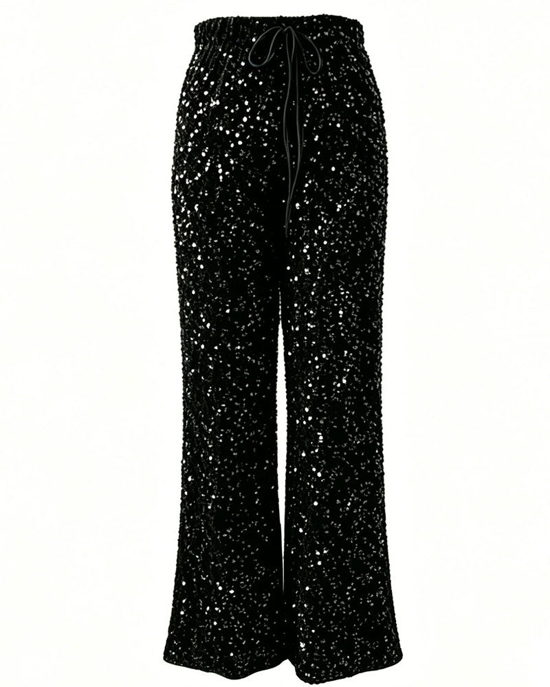 Pantalon Mode Cordon De Serrage Jambe Droite