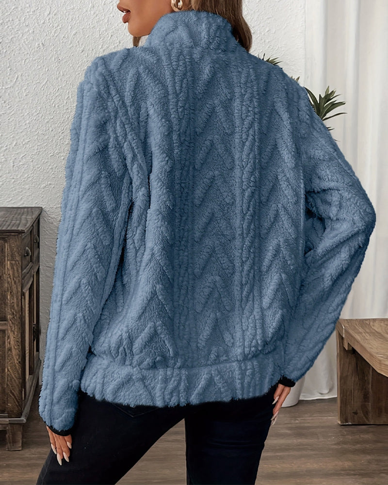 Sweat À Revers Fermeture Éclair Devant Doudou