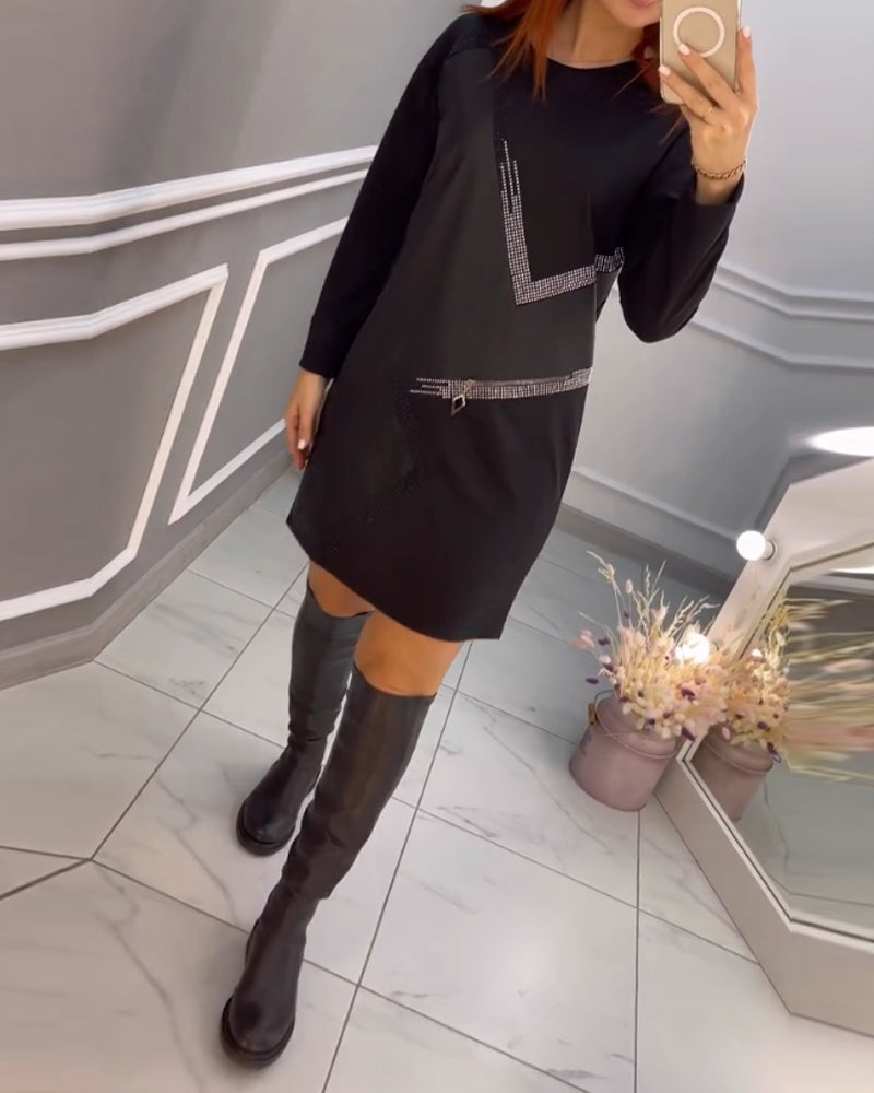 Robe avec touche artistique et bloc de couleur