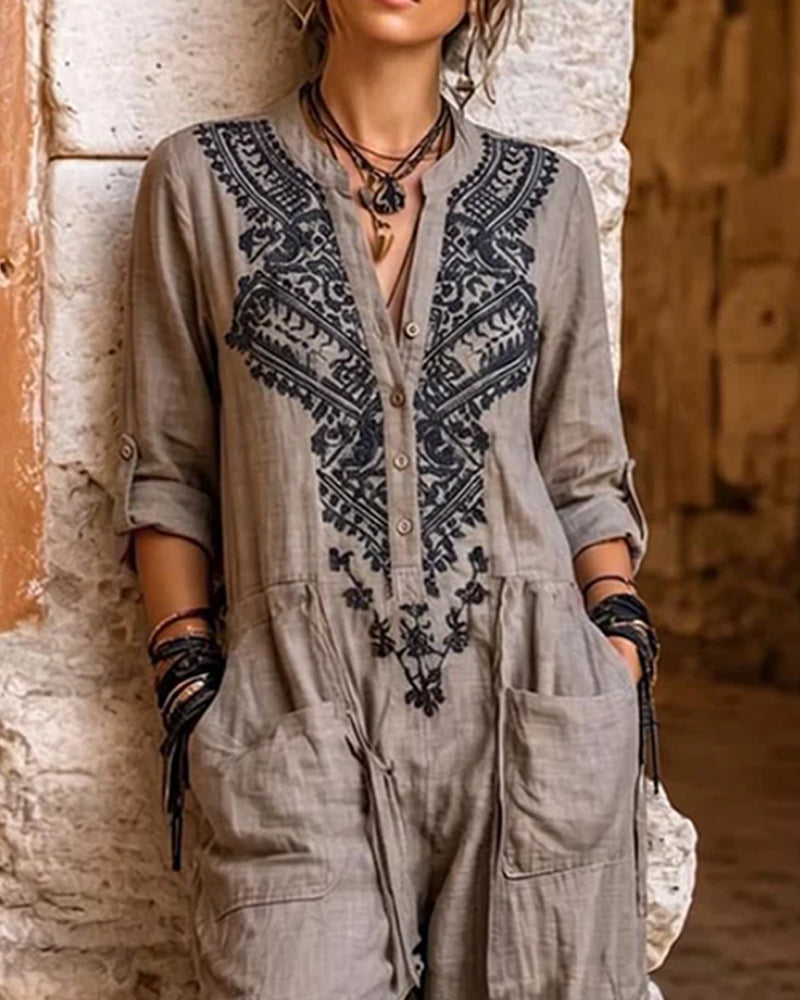 Jumpsuit Imprimé Cargo Jambe Effilée