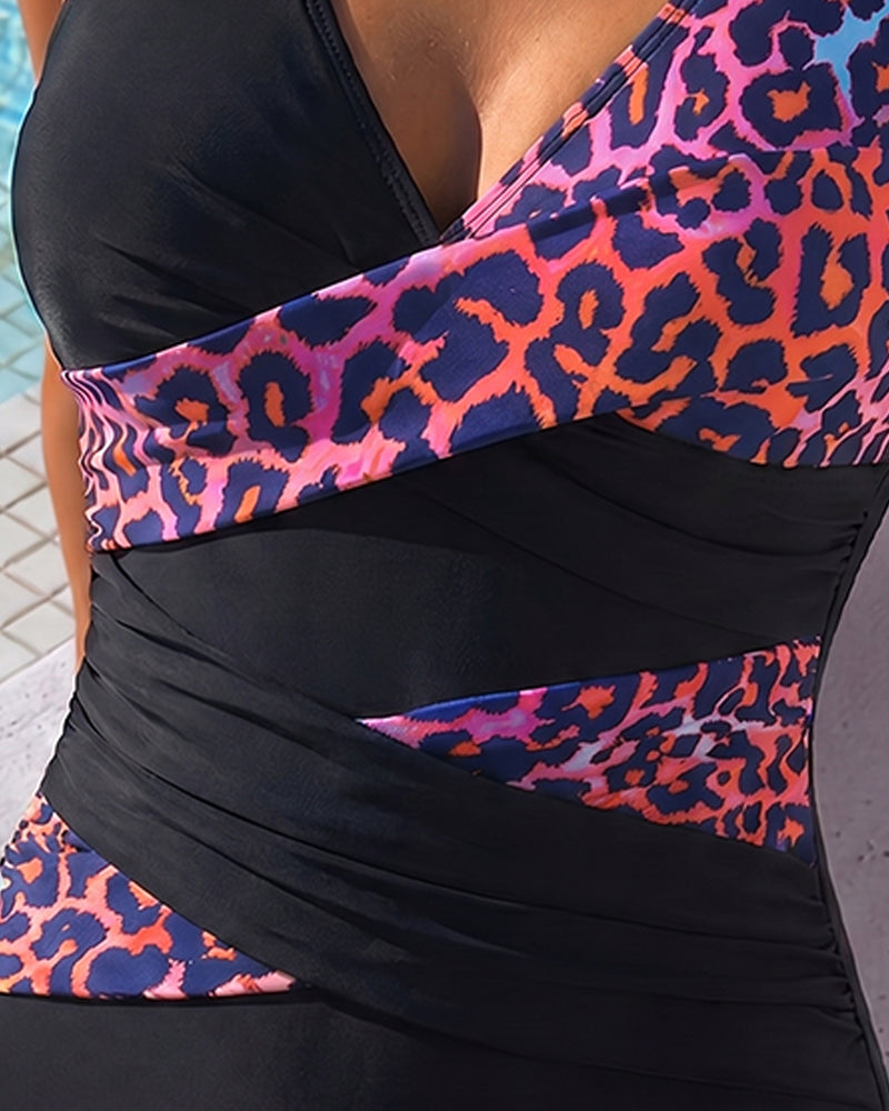 Maillot De Bain Une Pièce Vacances Imprimé Léopard