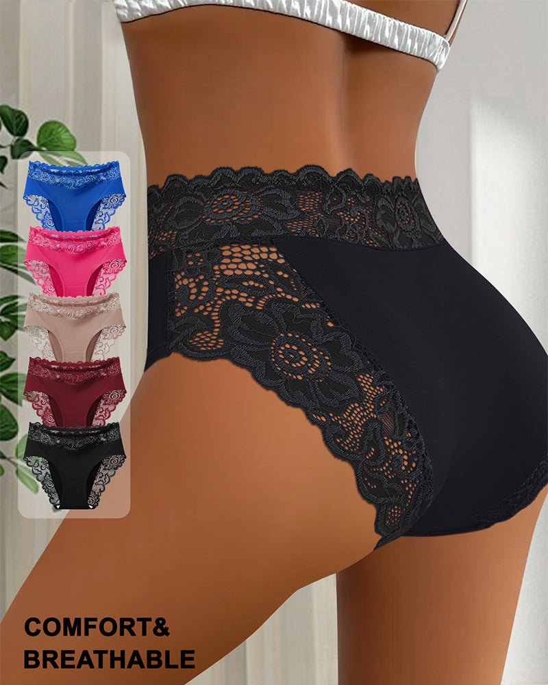Culotte Sexy Dentelle Taille Moyenne-4
