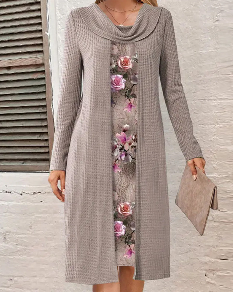 Robe patchwork imprimé fleuri