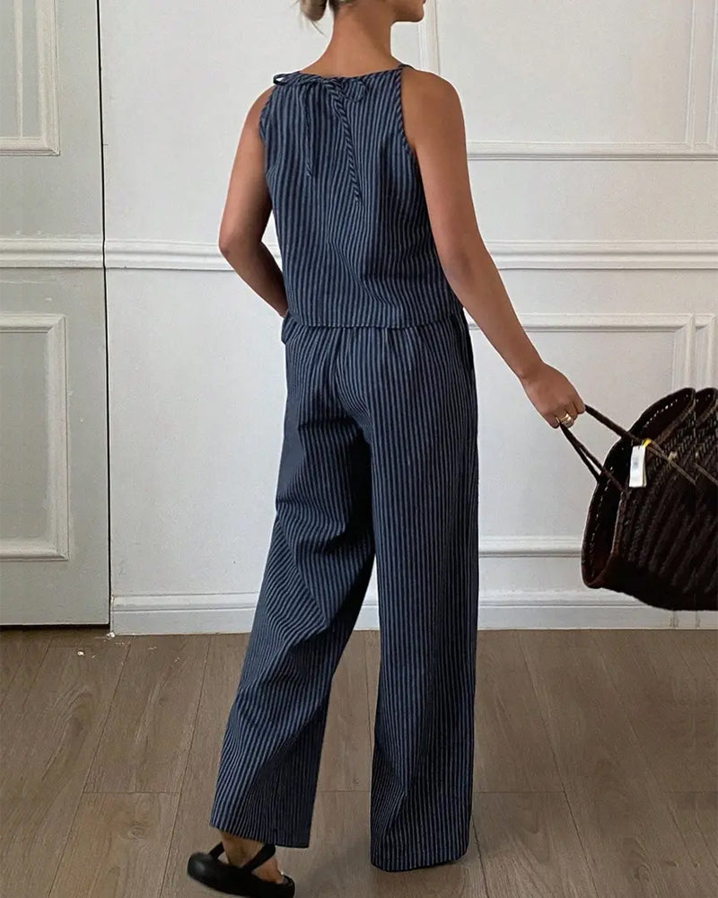 Ensemble Camisole Rayonnant Large Jambe Pantalon