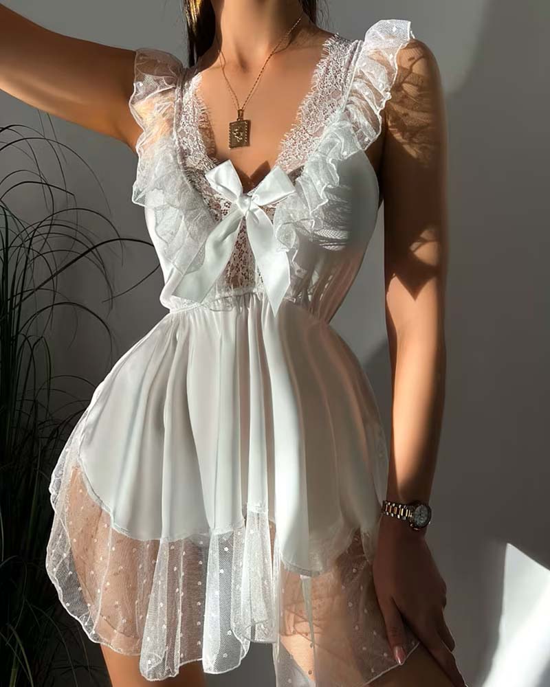Lingerie Dentelle Garniture Dos Nu Bretelles