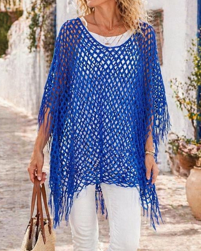 Pullover Frange Mesh Évidé